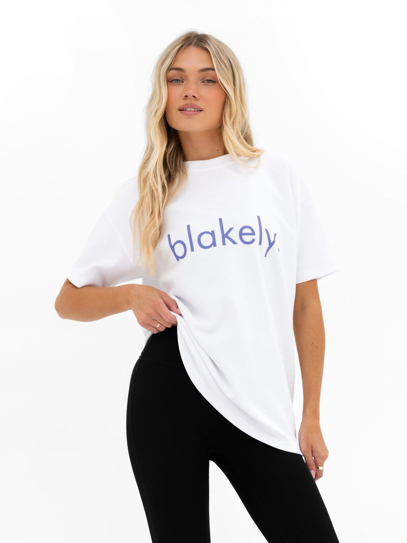 Lila Oversized T-Shirt - White & Ultra Lilac