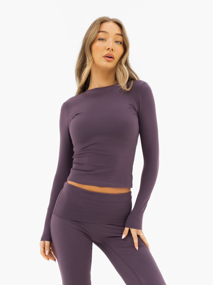 Lucia Long Sleeve Top - Pflaume