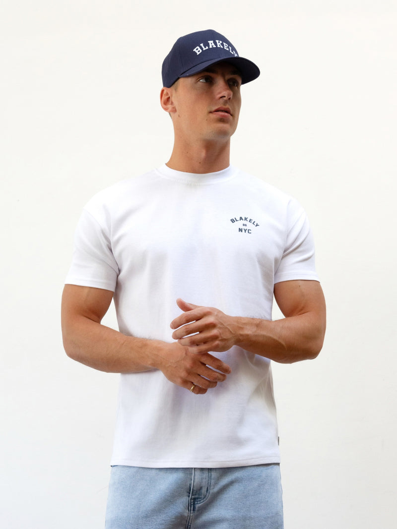 NYC Relaxed T-Shirt - White & True Navy