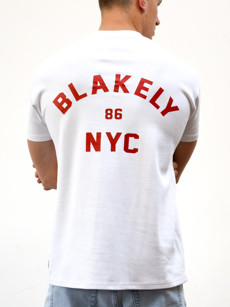 NY 86 Relaxed T-Shirt - White & Red