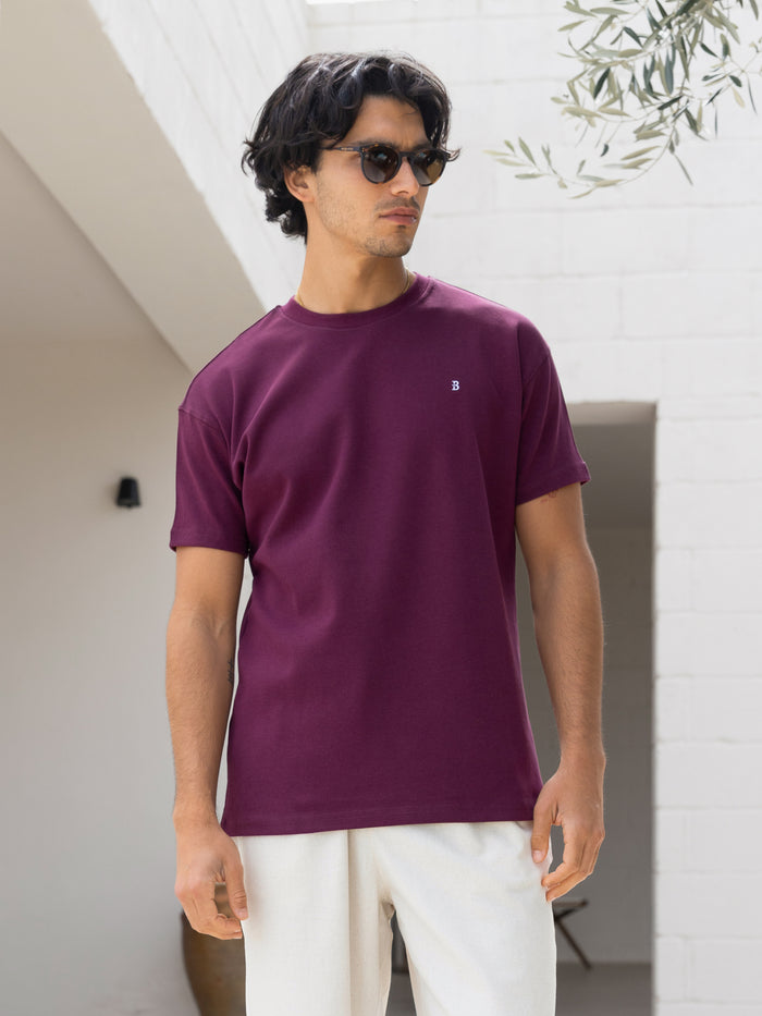 Conrad Relaxed Anchor T-Shirt - Burgund