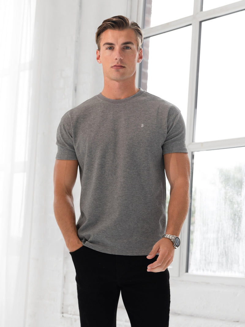 Conrad Relaxed Anchor T-Shirt - Gemêleerd grijs