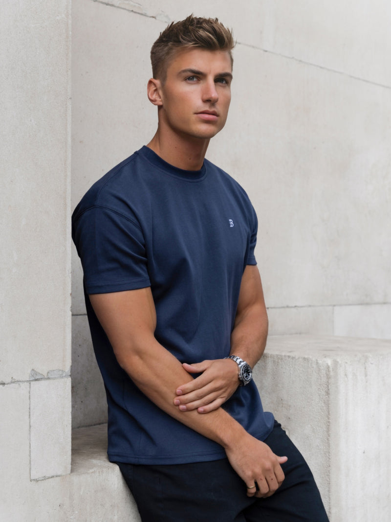 Conrad Relaxed Anchor T-Shirt - Echtes Marineblau