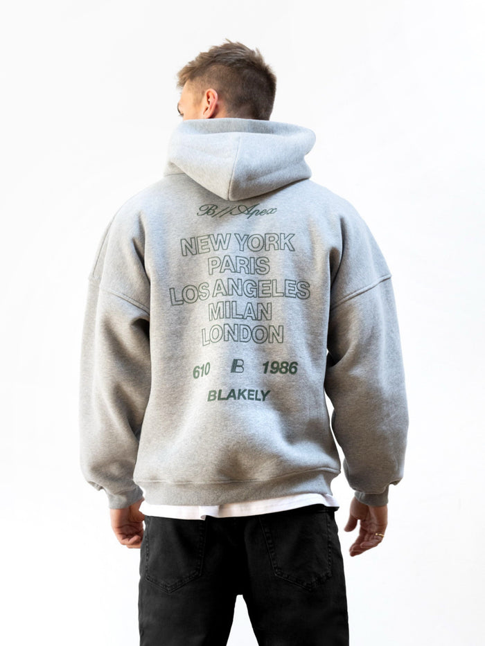 Apex City Relaxed Hoodie - Mergelgrau