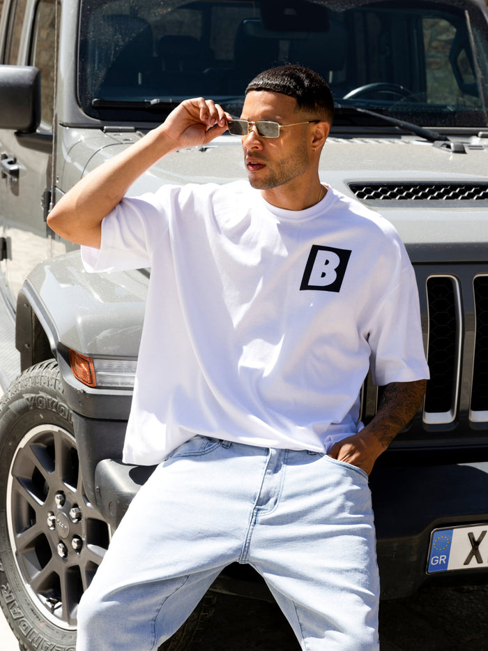 Offset Relaxed T-Shirt - Strahlendes Weiß
