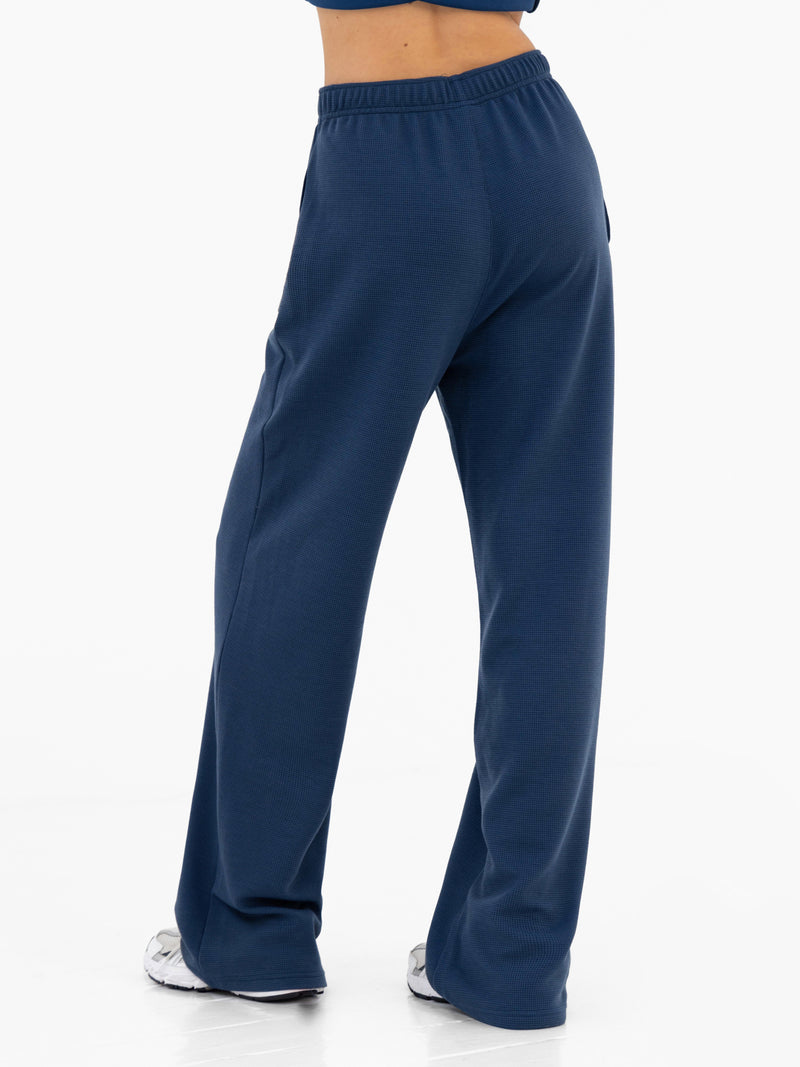 Soft Waffle Trousers - Blue