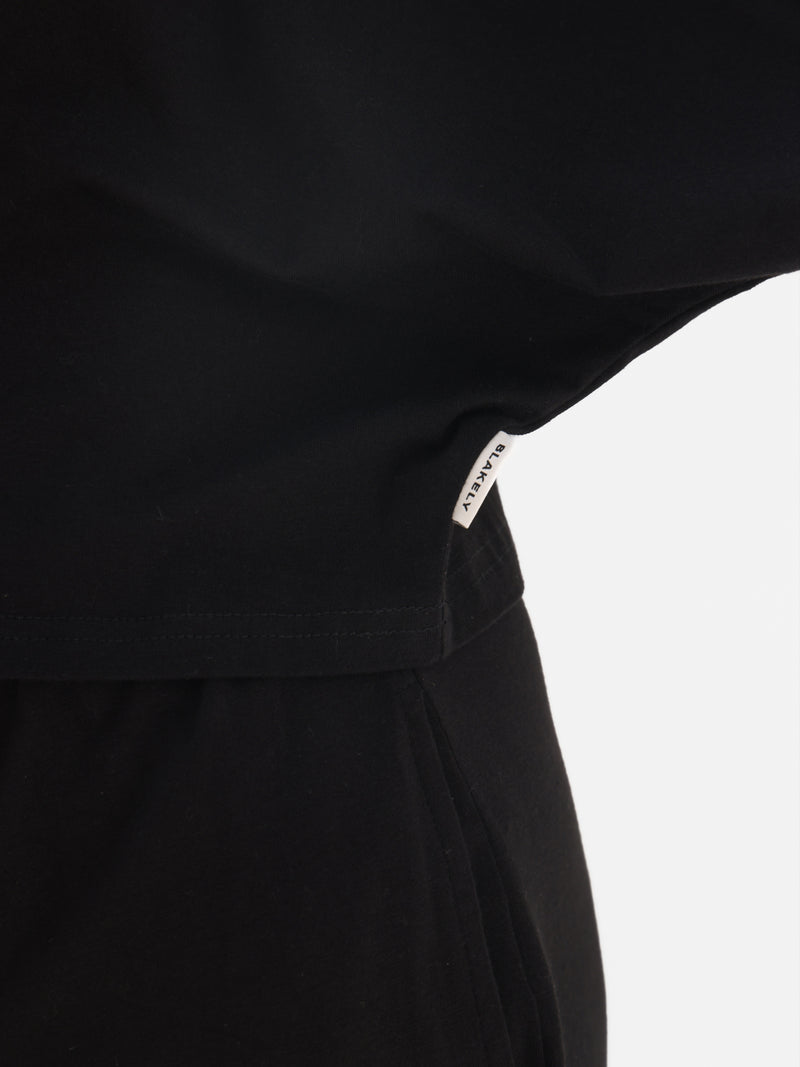 Ayla Cotton Wide Leg Trousers - Noire
