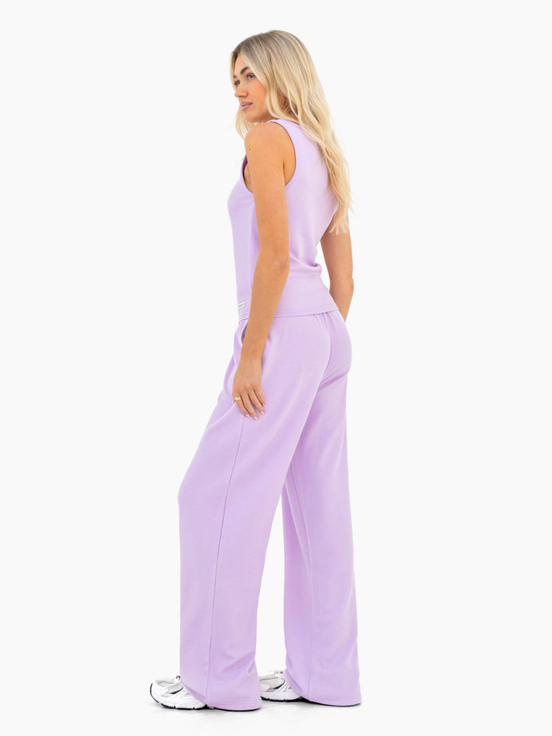 Soft Waffle Trousers - Purple