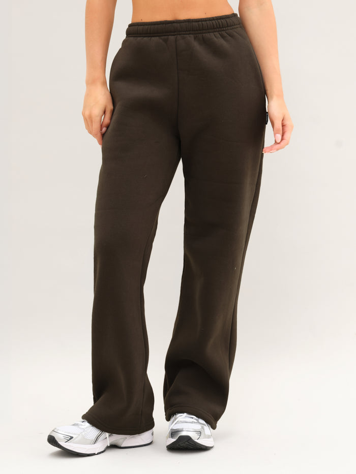 Isabel Wide Leg Sweatpants - Diepbruin