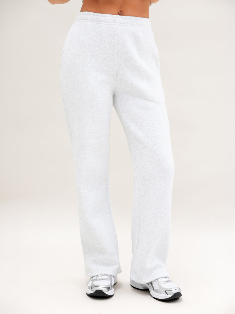Isabel Wide Leg Sweatpants - Marl White