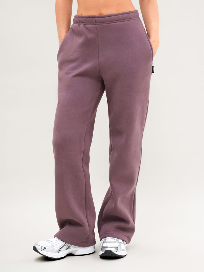 Isabel Wide Leg Sweatpants - Gewassen Pruim