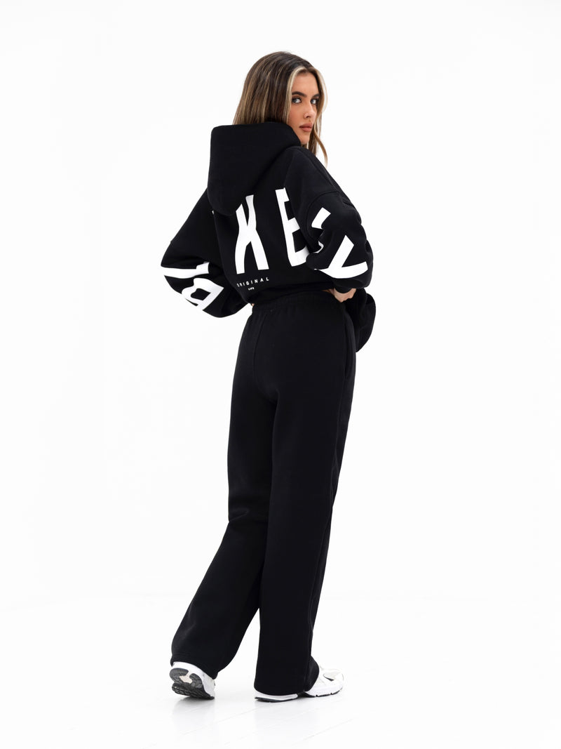Isabel Wide Leg Sweatpants - Schwarz
