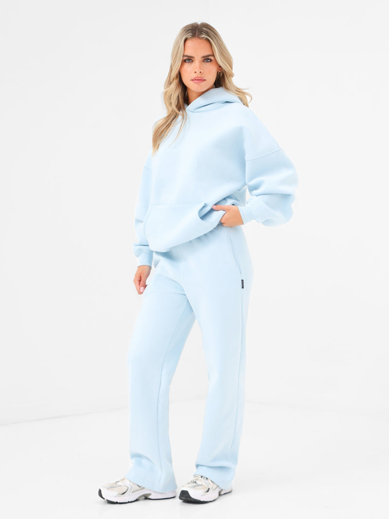 Isabel Wide Leg Sweatpants - Baby Blue