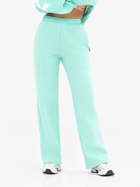 Isabel Wide Leg Sweatpants - Helles Mintgrün