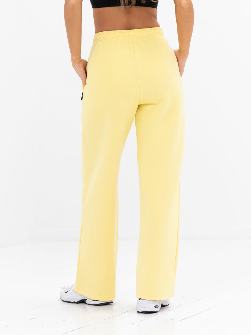 Isabel Wide Leg Sweatpants - Lemon