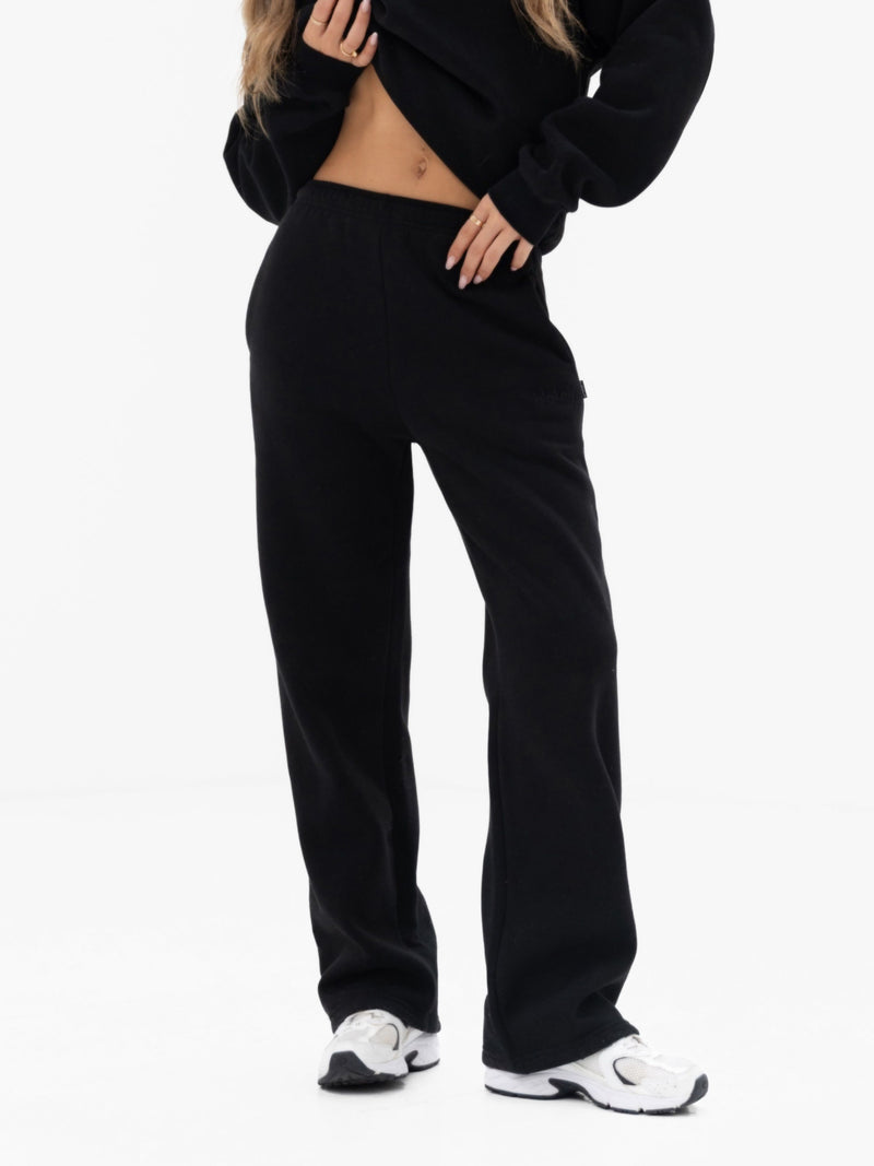 Freya Wide Leg Sweatpants - Black