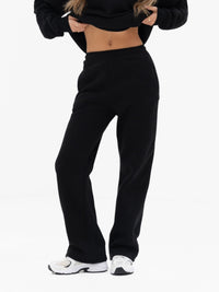 Freya Wide Leg Sweatpants - Black