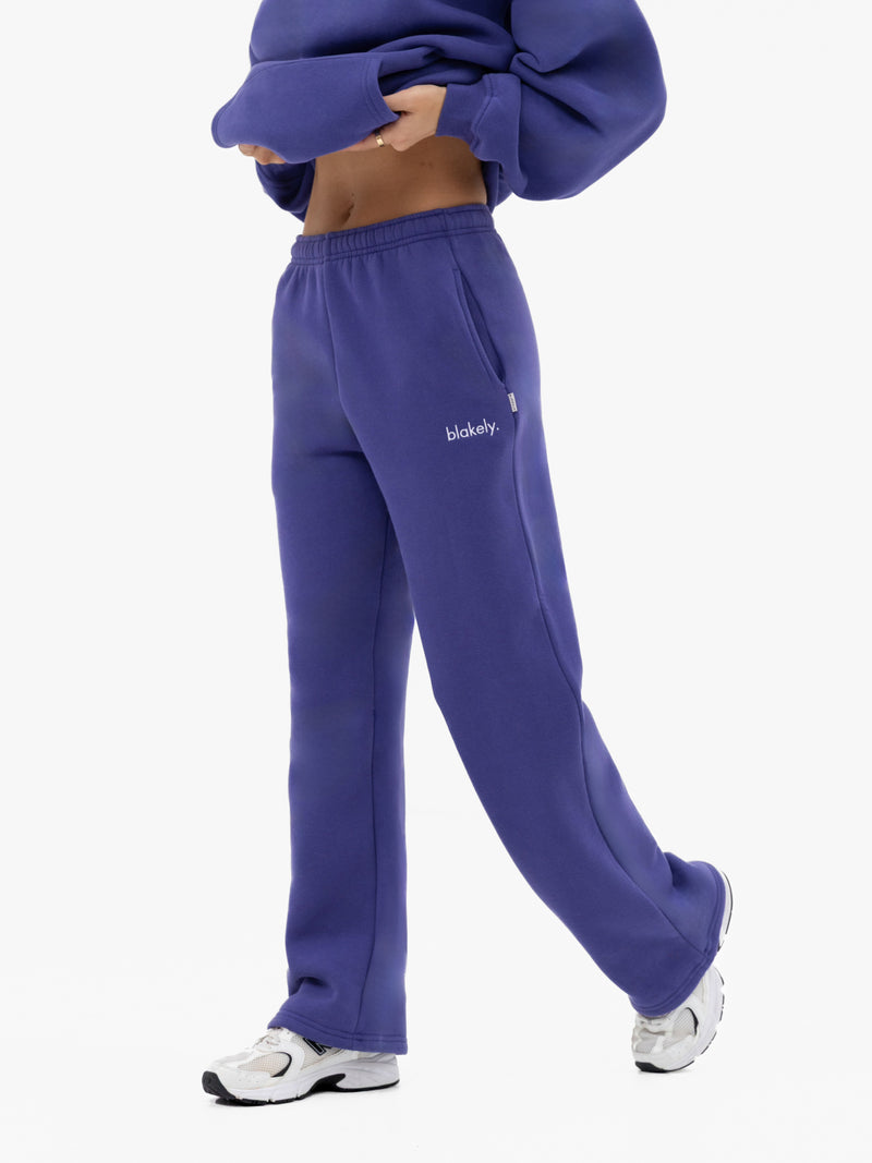 Freya Wide Leg Sweatpants - Bold Purple