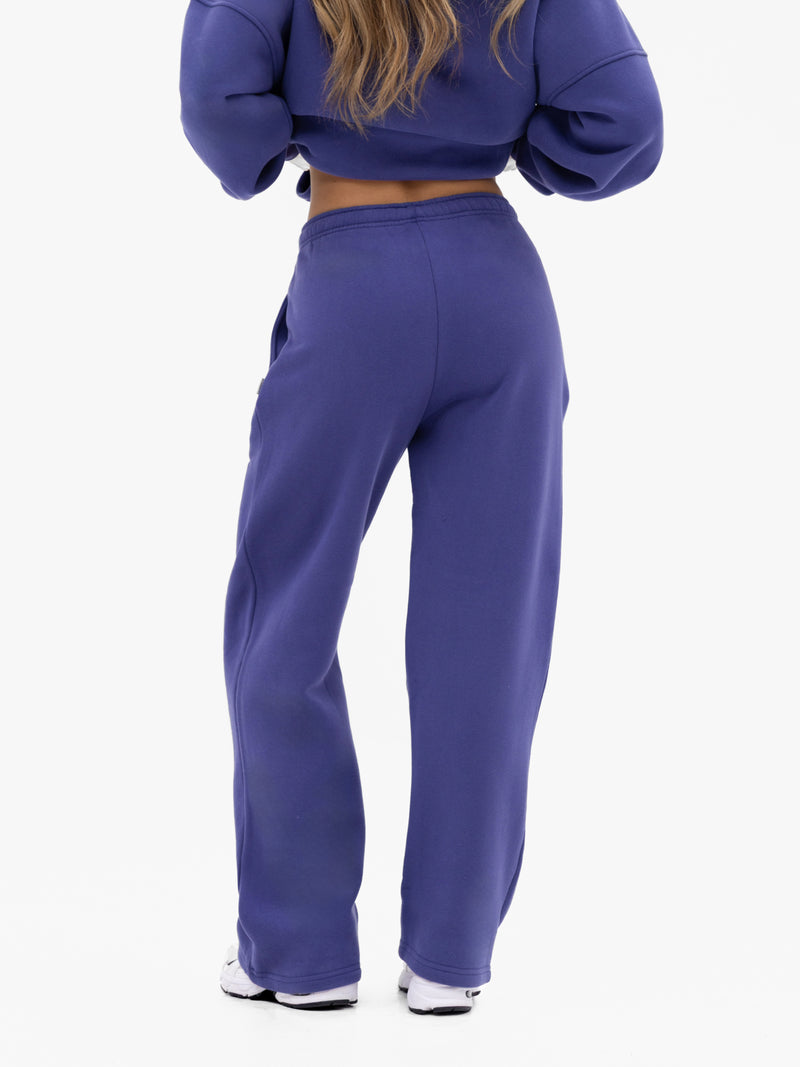 Freya Wide Leg Sweatpants - Bold Purple