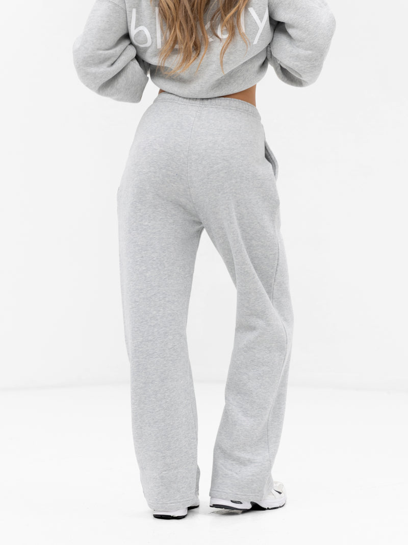 Freya Wide Leg Sweatpants - Marl Grey