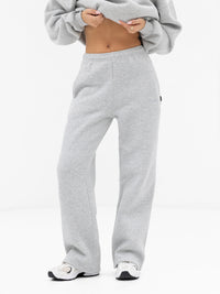 Freya Wide Leg Sweatpants - Marl Grey