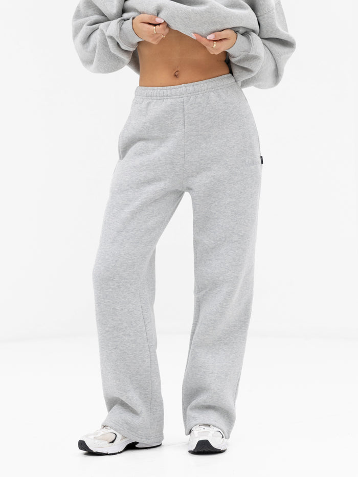 Freya Wide Leg Sweatpants - Marl Grey