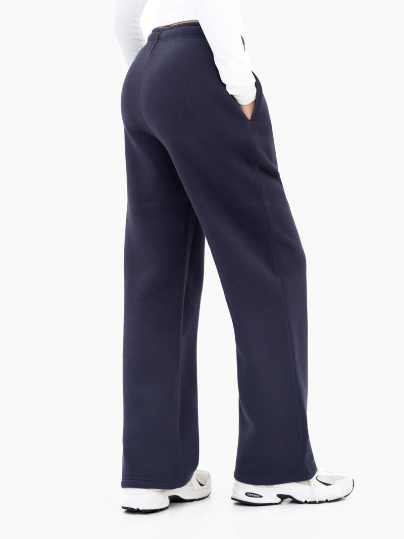 Isabel Wide Leg Sweatpants - True Navy
