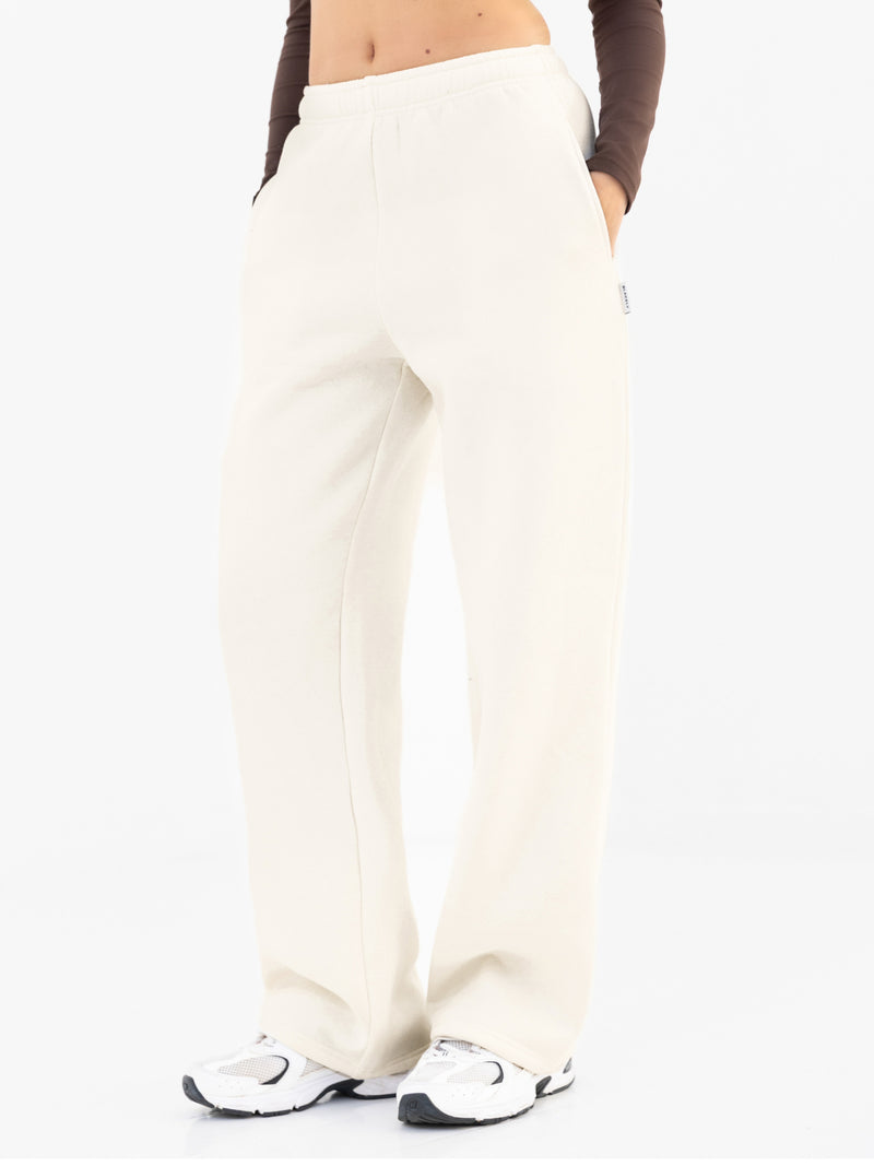 Isabel Wide Leg Sweatpants - Buttermilch