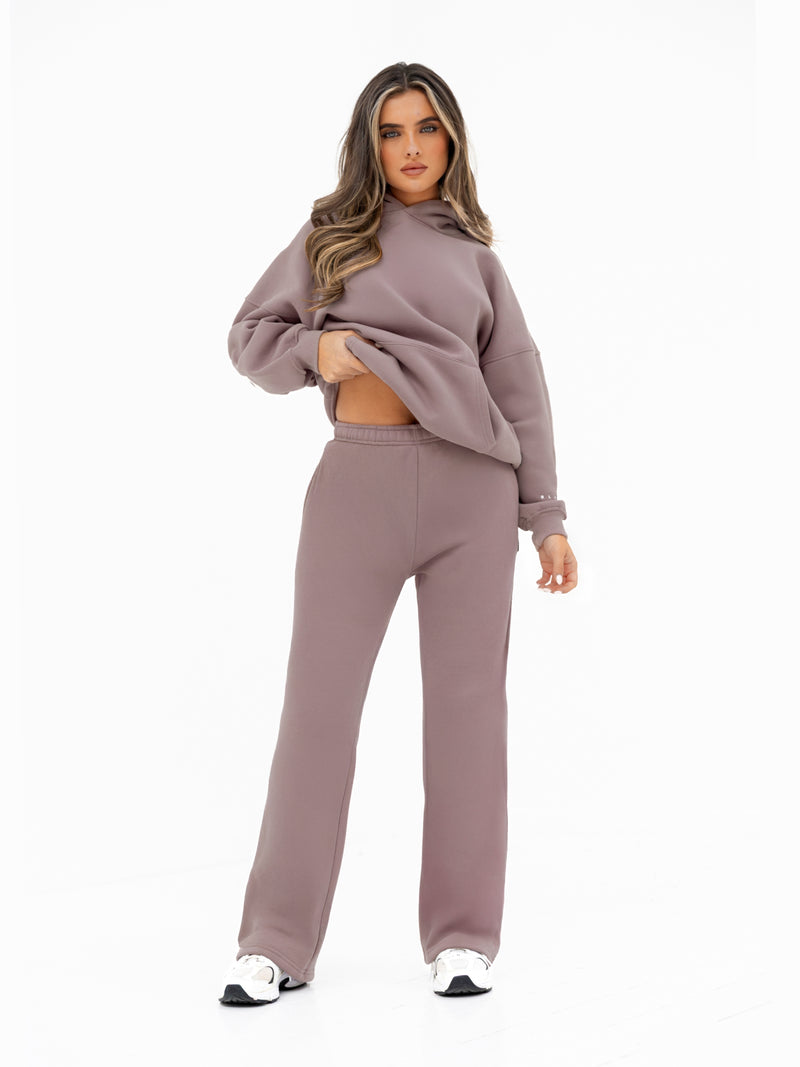 Isabel Wide Leg Sweatpants - Rosa Taupe
