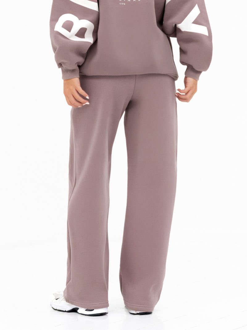 Isabel Wide Leg Sweatpants - Rosa Taupe