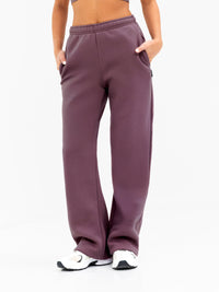 Isabel Wide Leg Sweatpants - Helle Pflaume