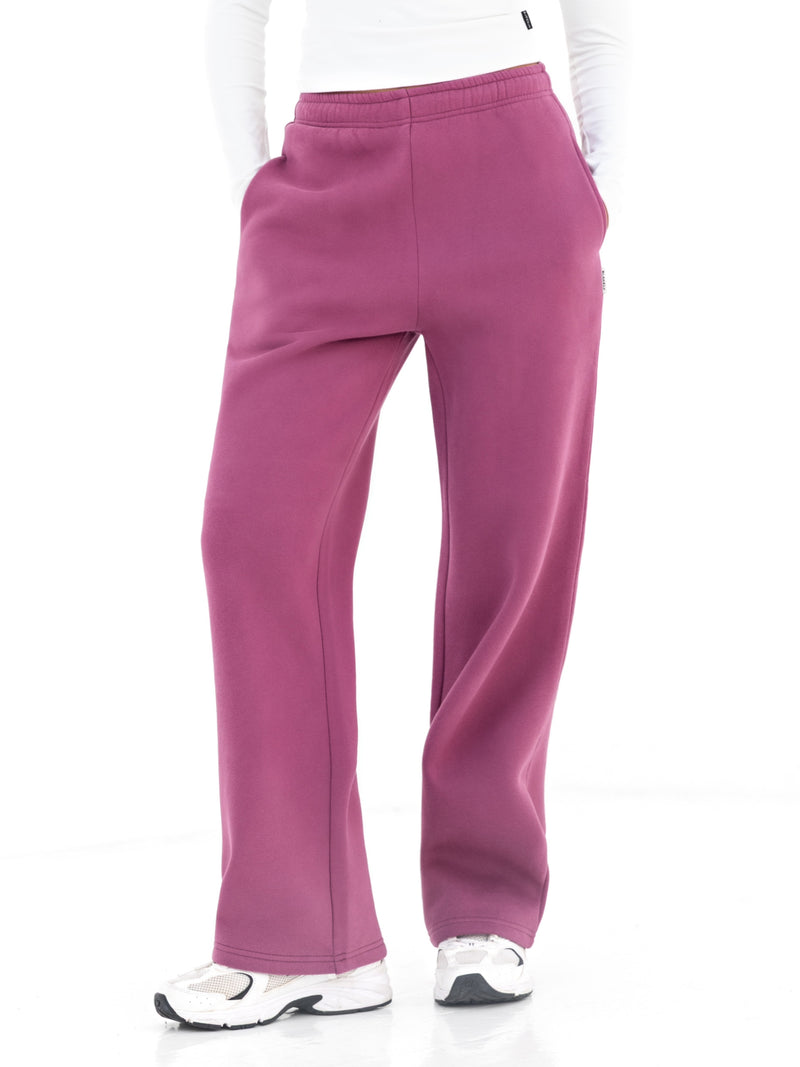 Isabel Wide Leg Sweatpants - Maulbeere