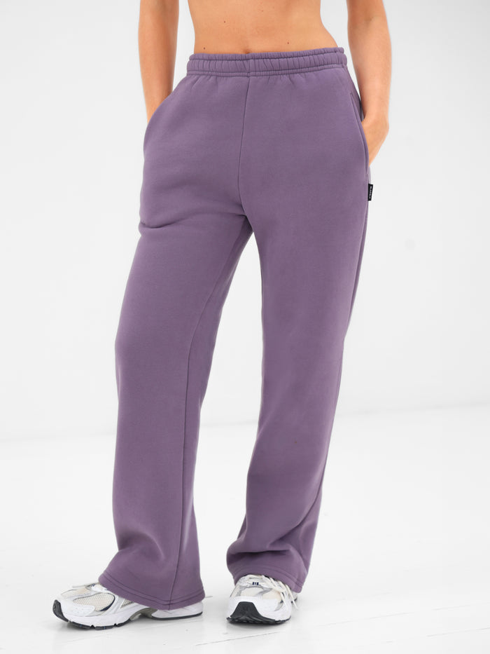 Isabel Wide Leg Sweatpants - Diep paars