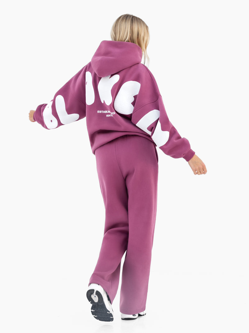 Isabel Wide Leg Sweatpants - Maulbeere