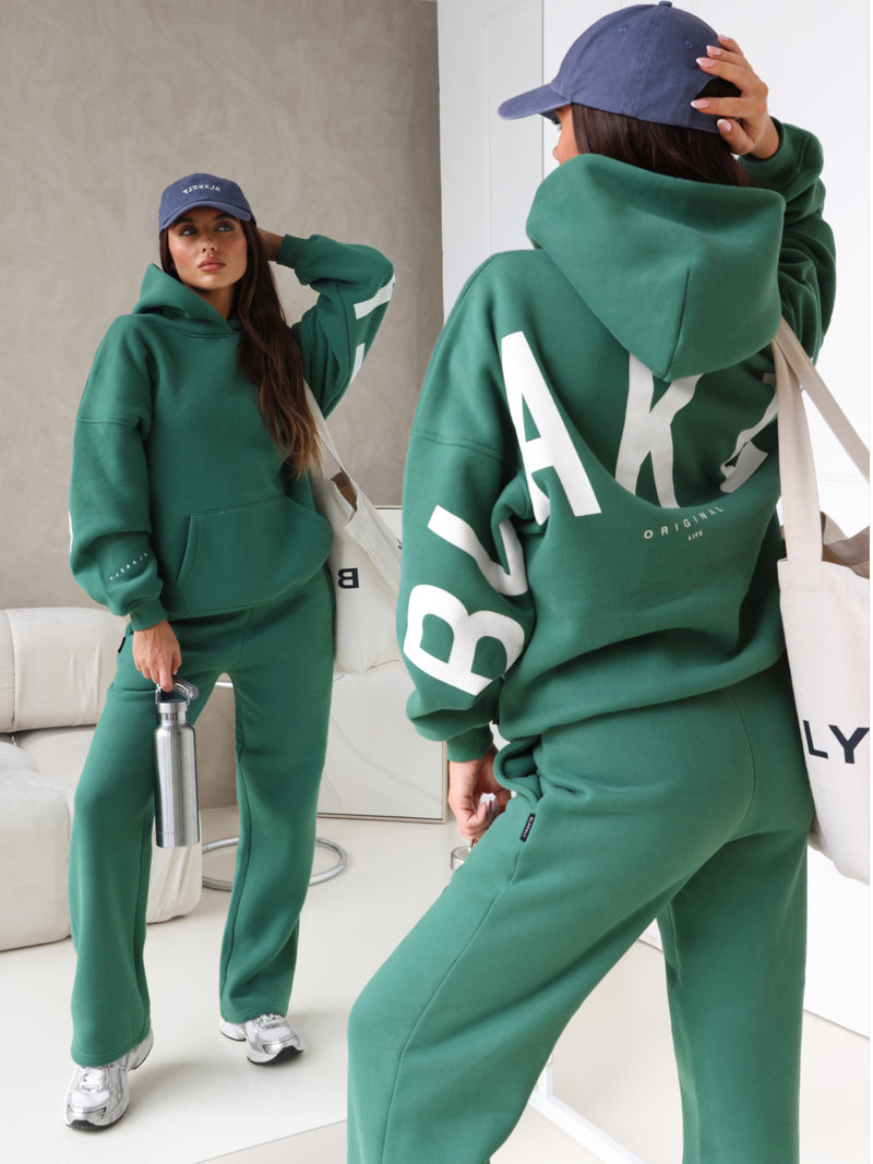 Isabel Wide Leg Sweatpants - Vert jade