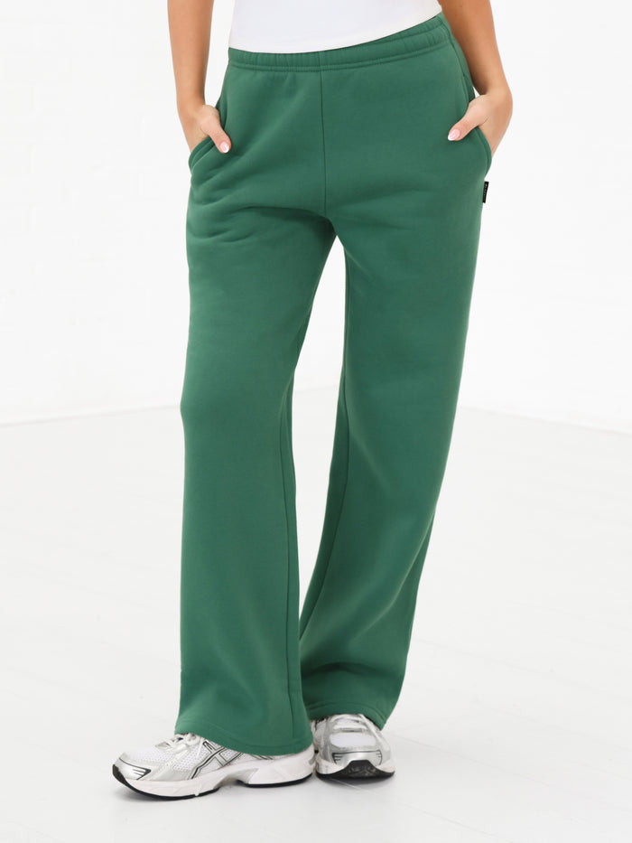 Isabel Wide Leg Sweatpants - Jadegrün