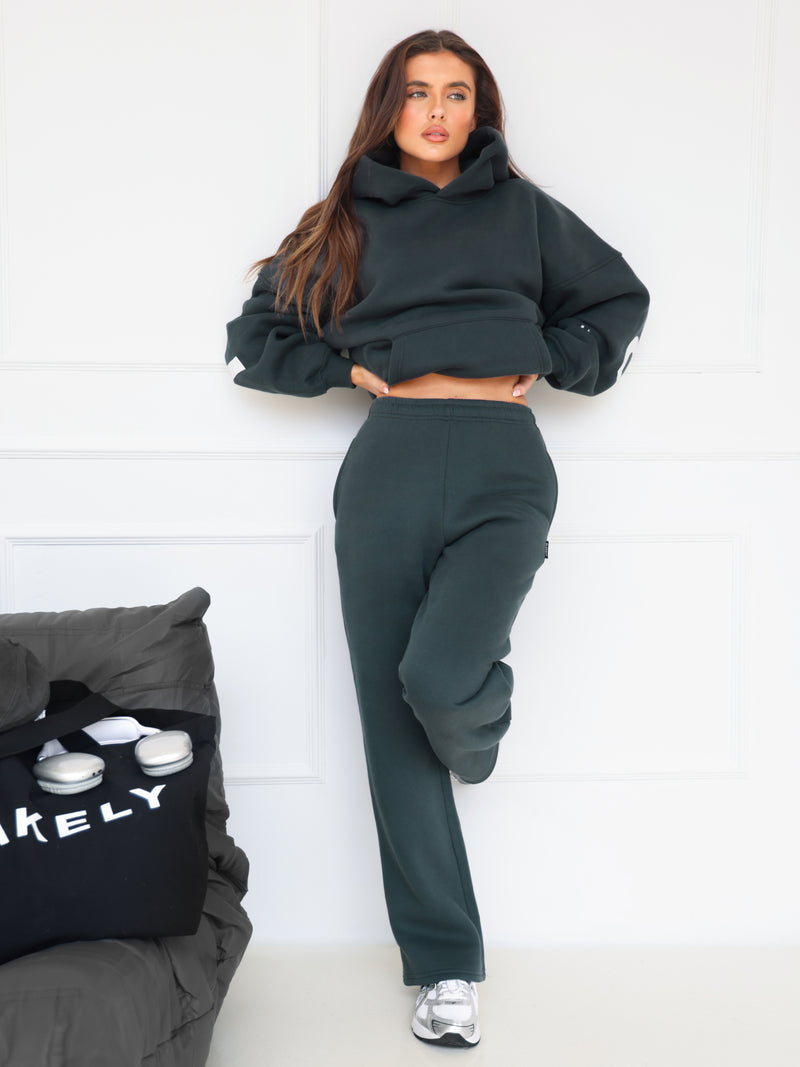 Isabel Wide Leg Sweatpants - Bleu canard nuit