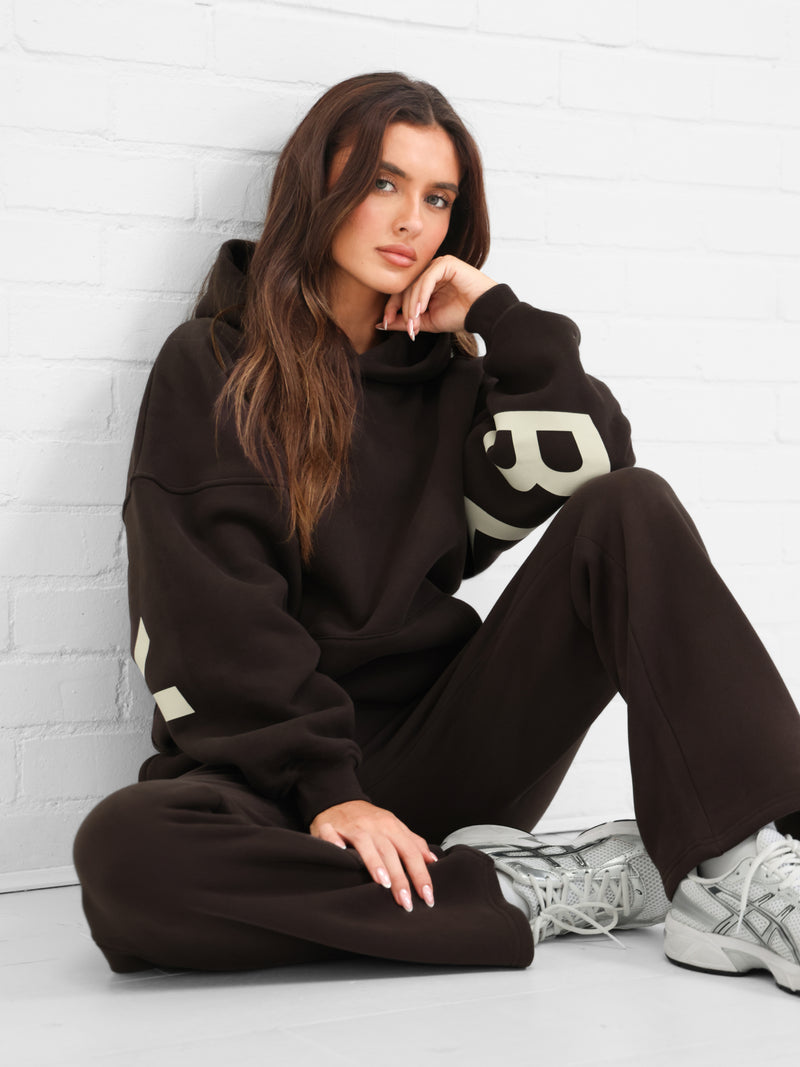 Isabel Wide Leg Sweatpants - Moka