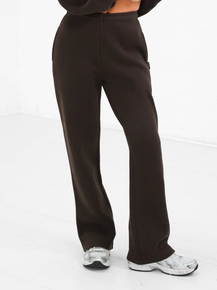 Isabel Wide Leg Sweatpants - Moka