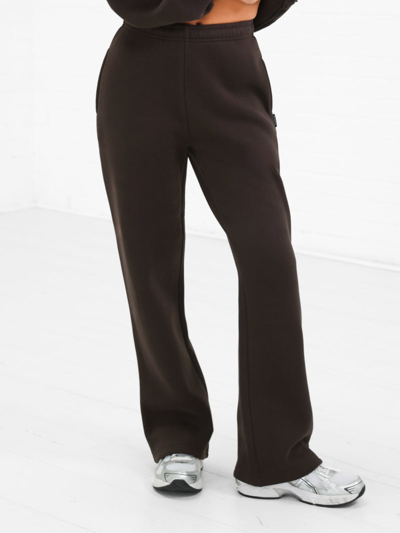 Isabel Wide Leg Sweatpants - Moka