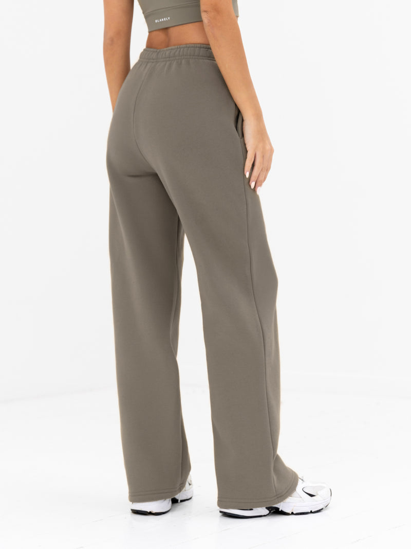 Isabel Wide Leg Sweatpants - Safarigrün