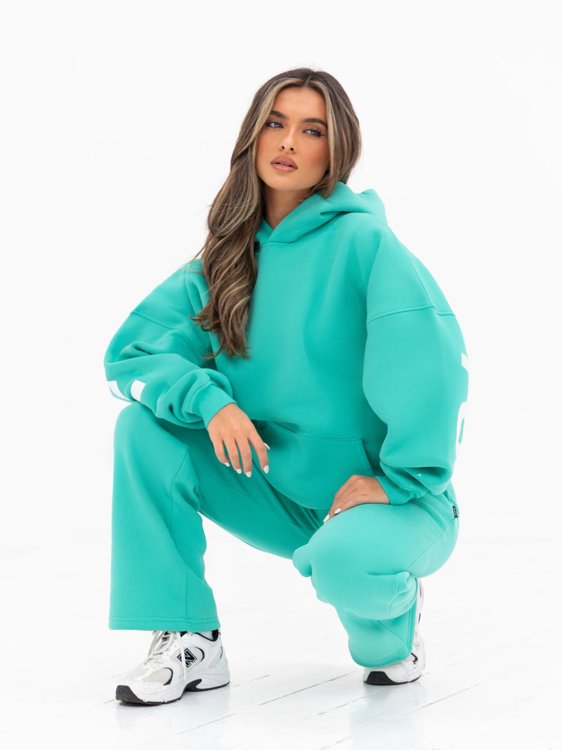 Isabel Wide Leg Sweatpants - Turquoise