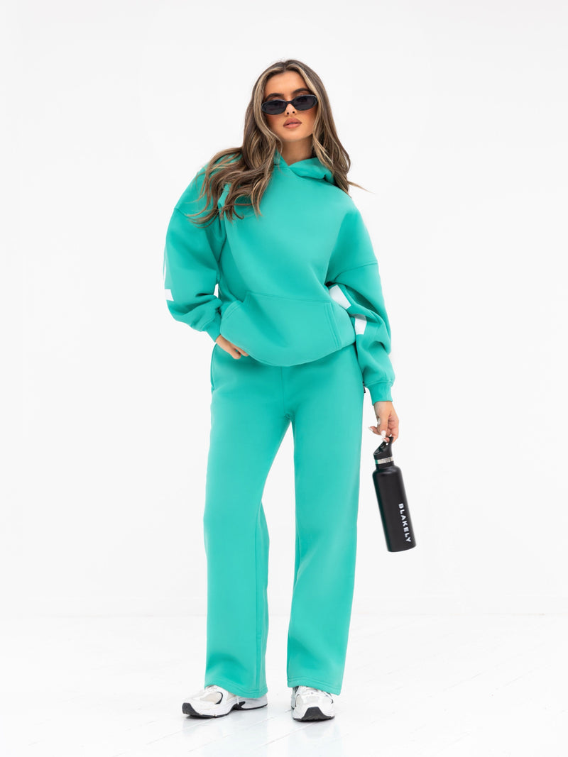 Isabel Wide Leg Sweatpants - Turquoise