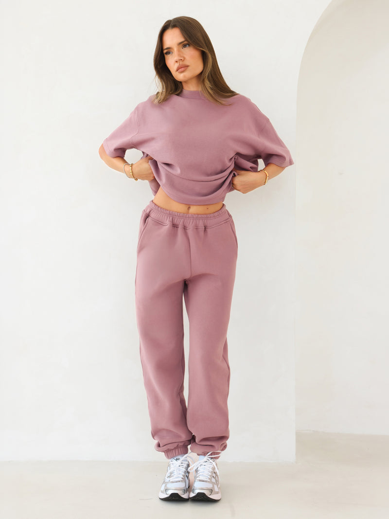 Isabel Cuffed Sweatpants - Stoffig roze