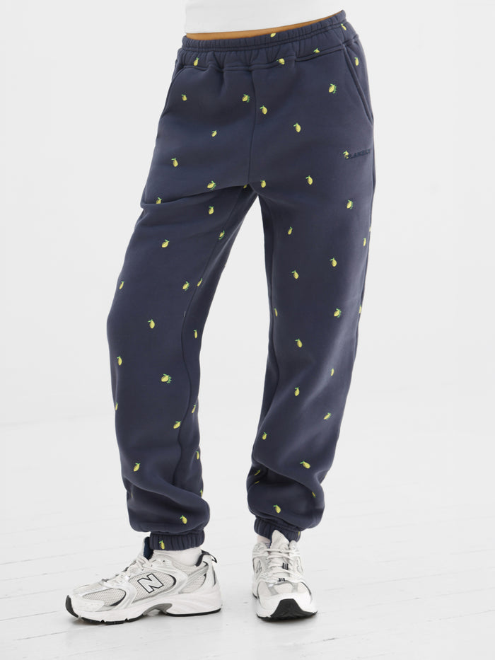Rhea Lemon Print Cuffed Sweatpants - Echte Marine