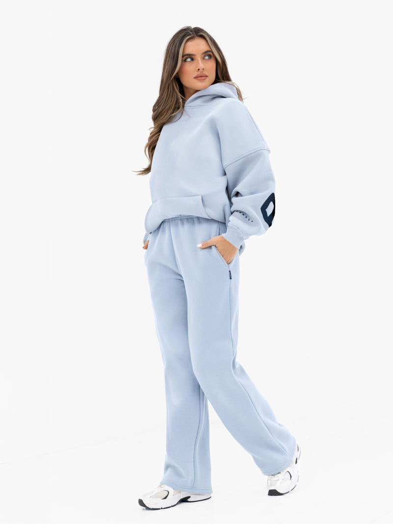 Isabel Wide Leg Sweatpants - Powder Blue