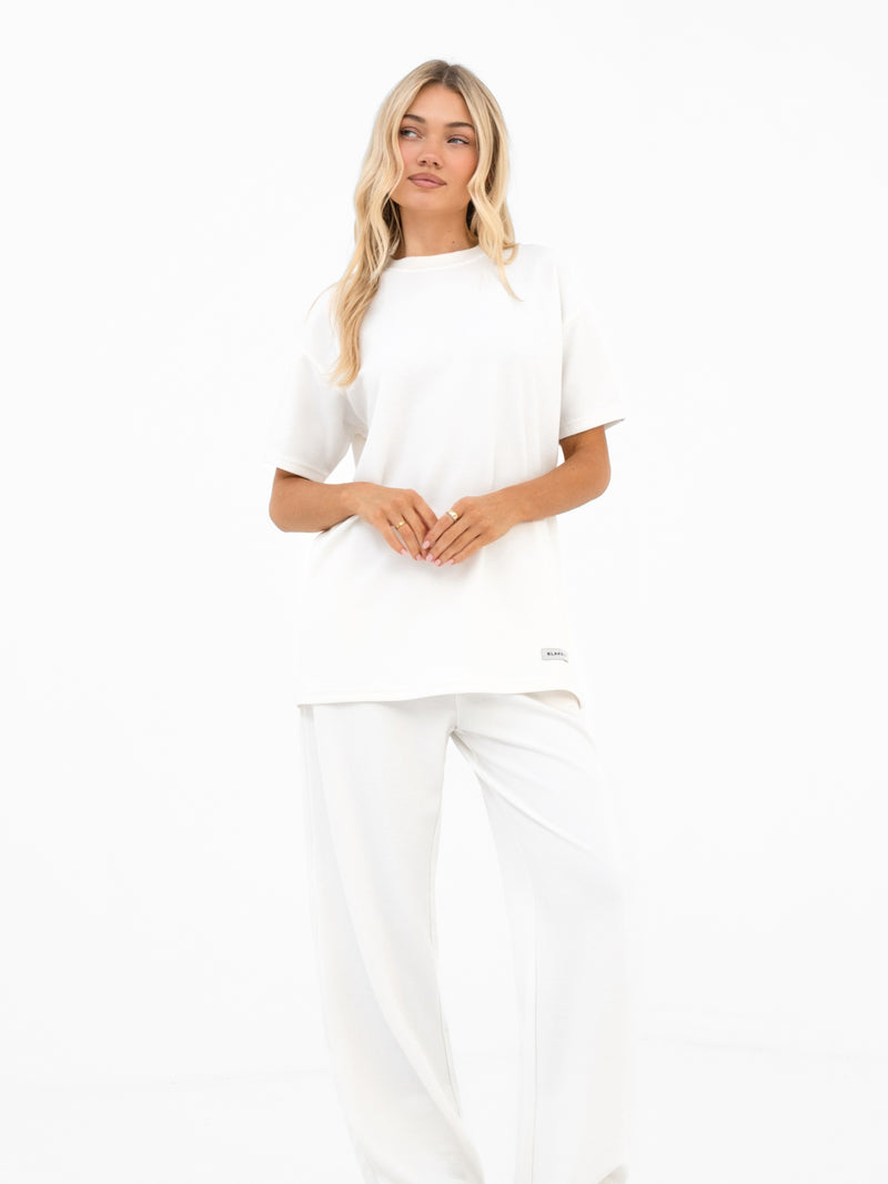 Soft Waffle Oversized T-Shirt - Off White