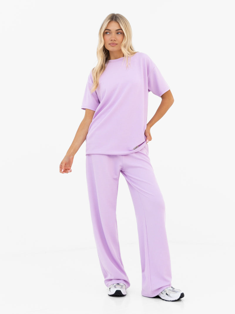 Soft Waffle Oversized T-Shirt - Purple