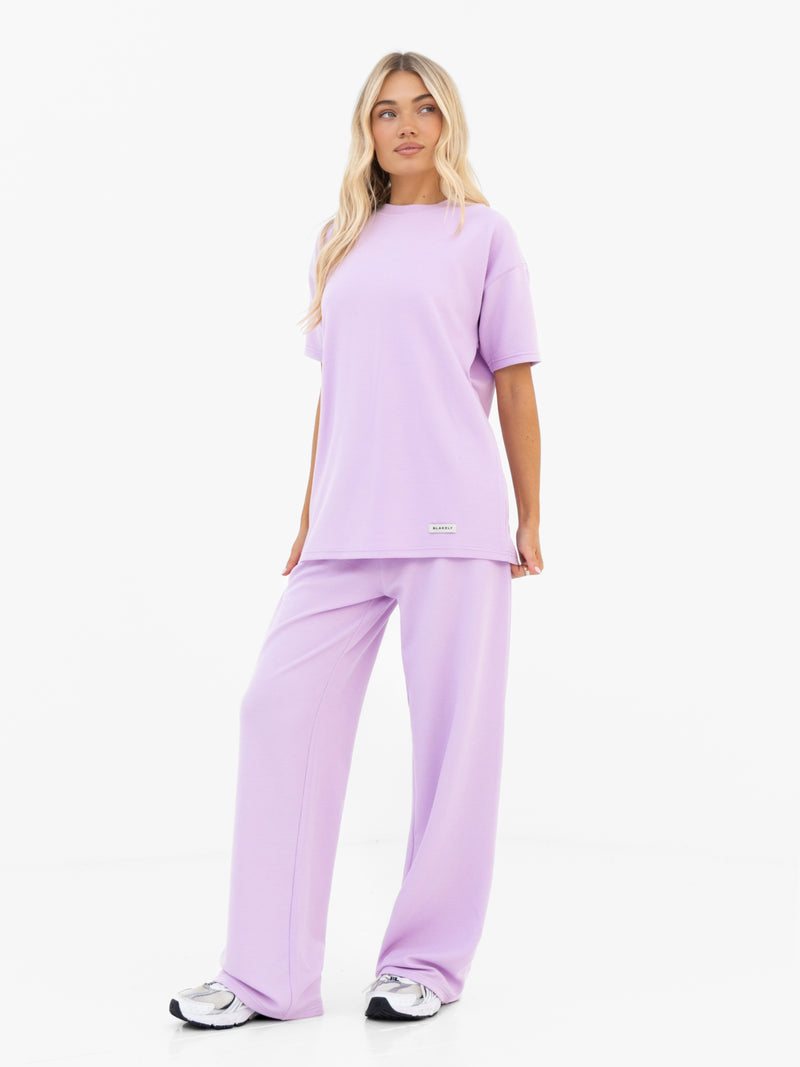 Soft Waffle Oversized T-Shirt - Purple