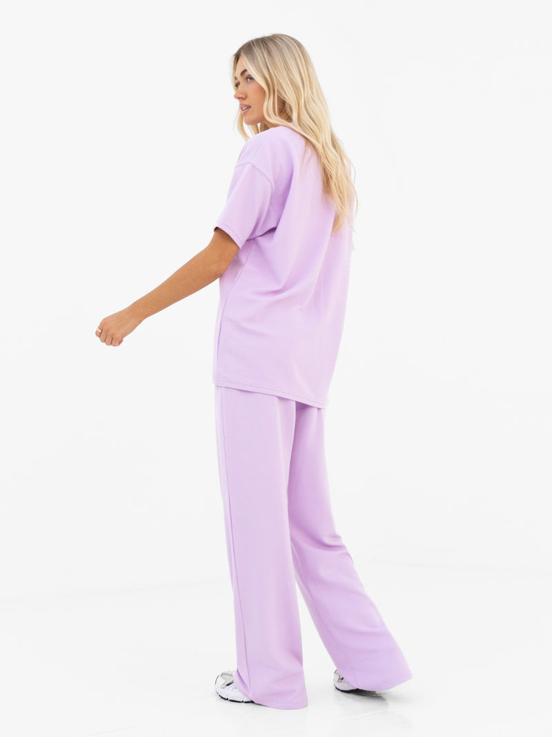 Soft Waffle Oversized T-Shirt - Purple